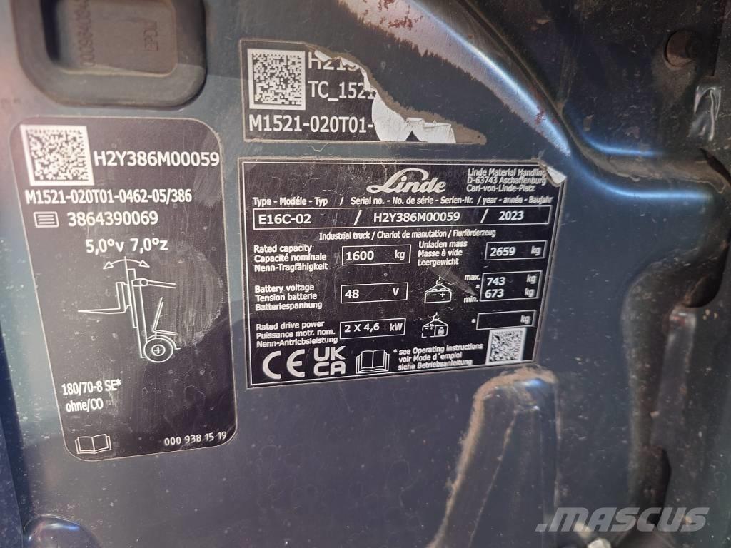 Linde E16C/386-02 Electric Forklifts