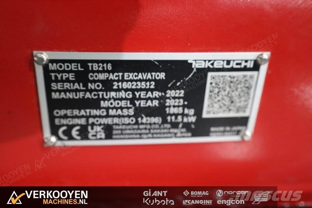 Takeuchi TB216 Mini Excavators <7t (Mini Diggers)