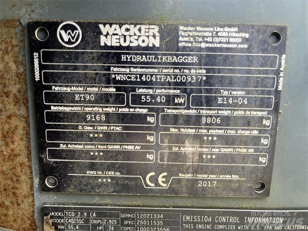 Wacker Neuson ET 90 Mini excavators  7t - 12t
