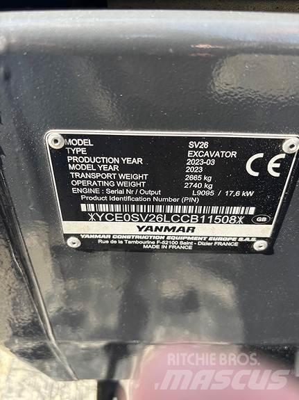 Yanmar SV26 Mini Excavators <7t (Mini Diggers)