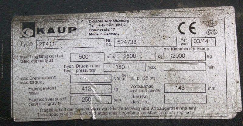 Kaup 2T411 Other Attachment / Components
