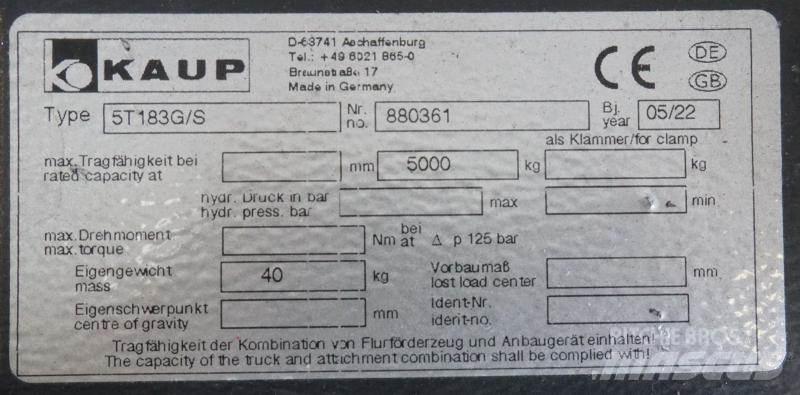 Kaup 5T183G/S Other Attachment / Components