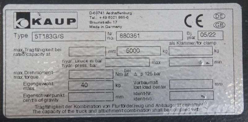 Kaup 5T183G/S Other Attachment / Components