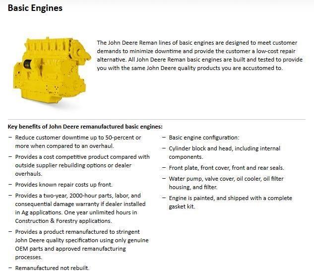 John Deere 6466T Engines