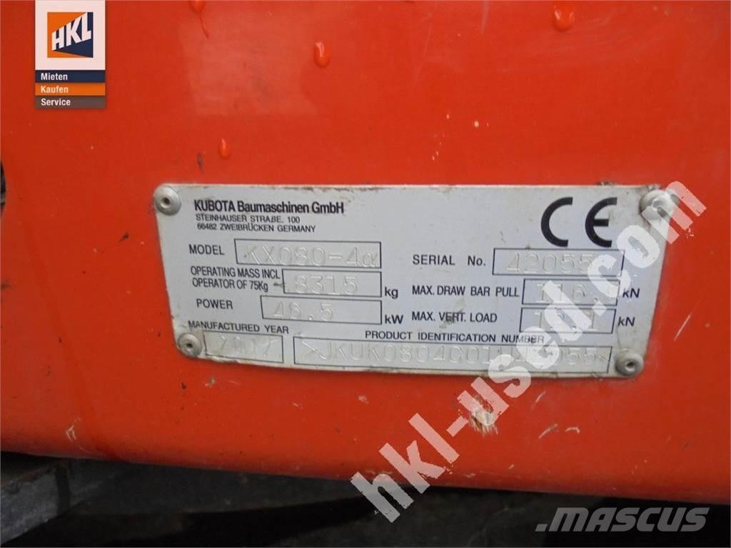 Kubota KX 080-4 Mini Excavators <7t (Mini Diggers)