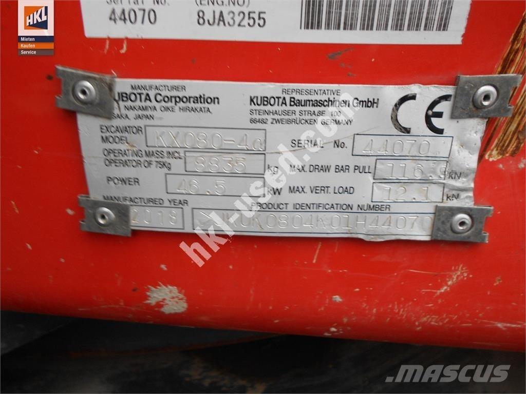 Kubota KX 080-4 Mini Excavators <7t (Mini Diggers)
