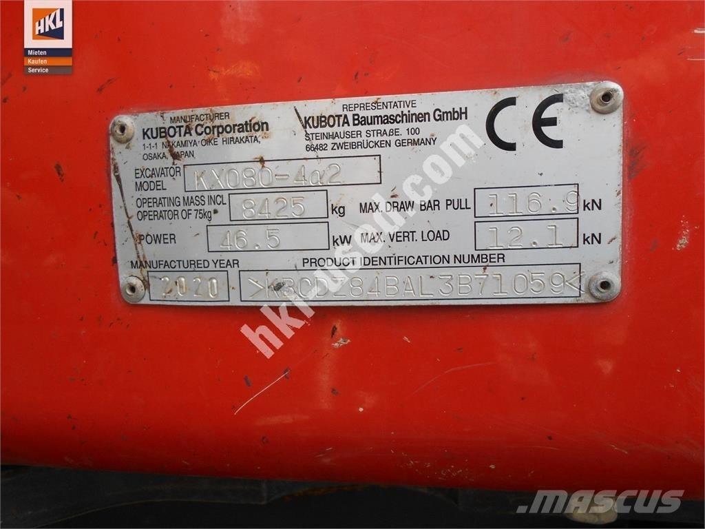 Kubota KX 080-4 Mini Excavators <7t (Mini Diggers)