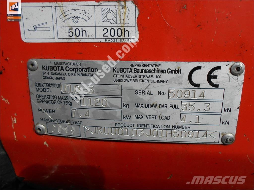 Kubota U 10-3 Mini Excavators <7t (Mini Diggers)