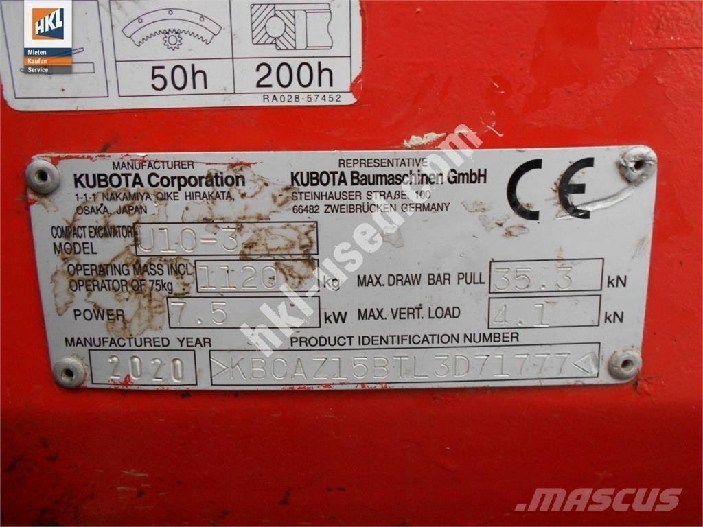 Kubota U 10-3 Mini Excavators <7t (Mini Diggers)