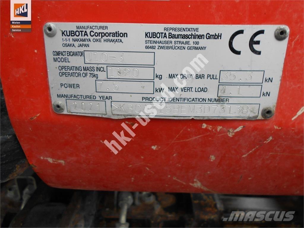 Kubota U 10-3 Mini Excavators <7t (Mini Diggers)