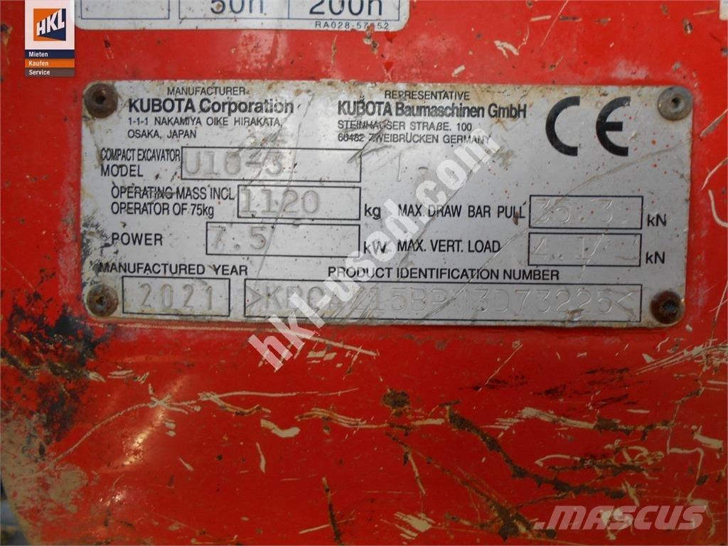 Kubota U 10-3 Mini Excavators <7t (Mini Diggers)