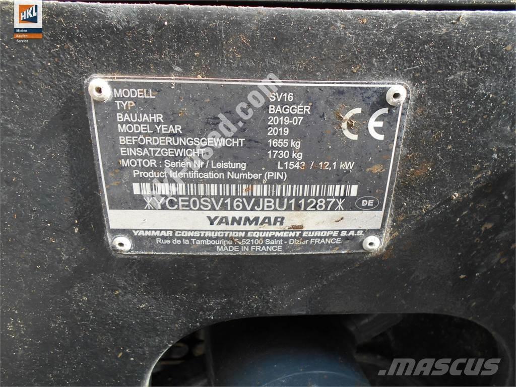 Yanmar SV 16 Mini Excavators <7t (Mini Diggers)