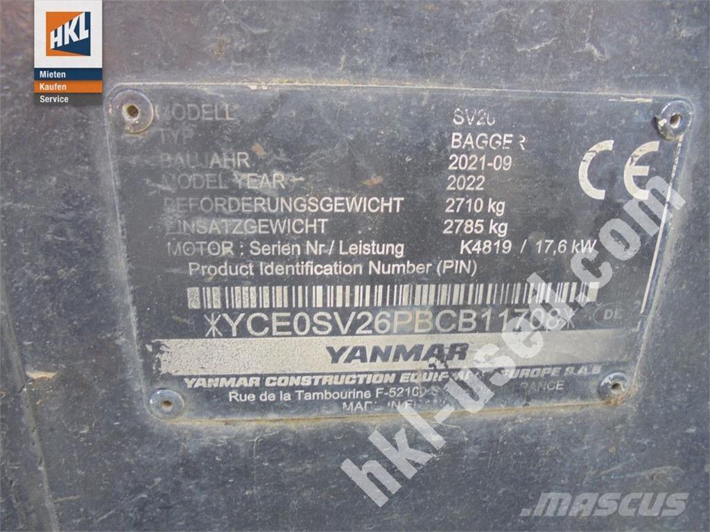 Yanmar SV 26 Mini Excavators <7t (Mini Diggers)