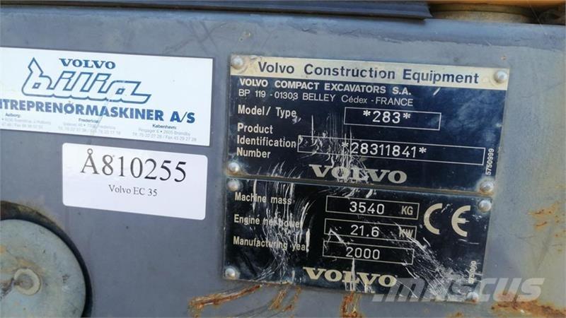 Volvo EC35 Mini Excavators <7t (Mini Diggers)