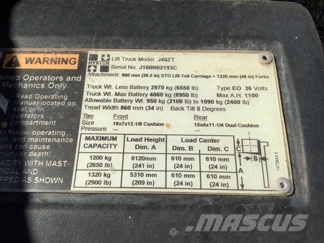 Hyster J40ZT Electric Forklifts