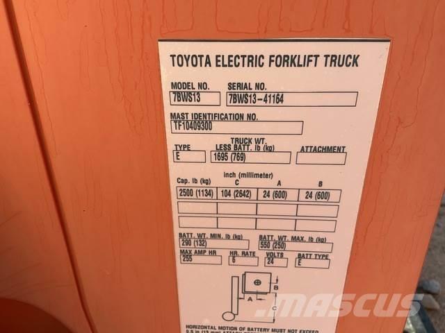 Toyota 7BWS13 Electric Forklifts
