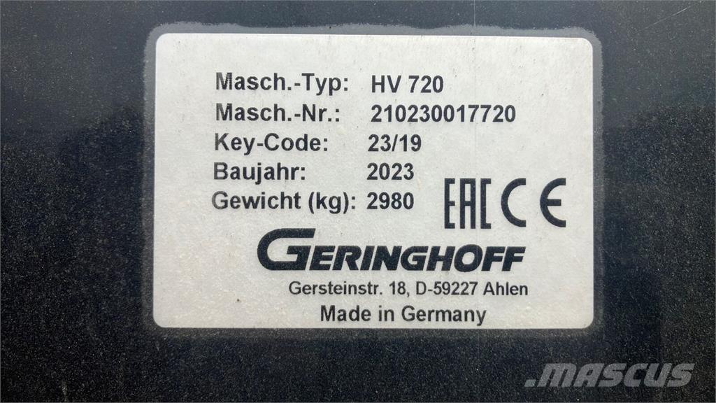Geringhoff HV 720 Combine Attachments