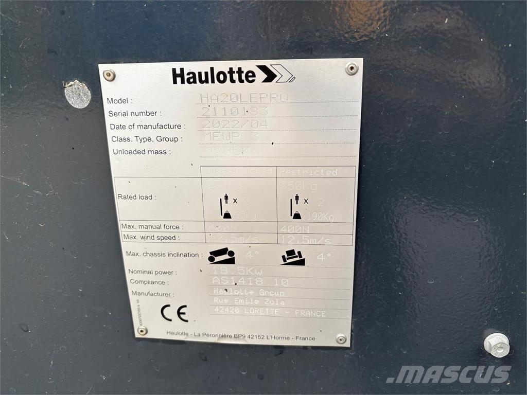 Haulotte HA20LE PRO Articulated boom lifts