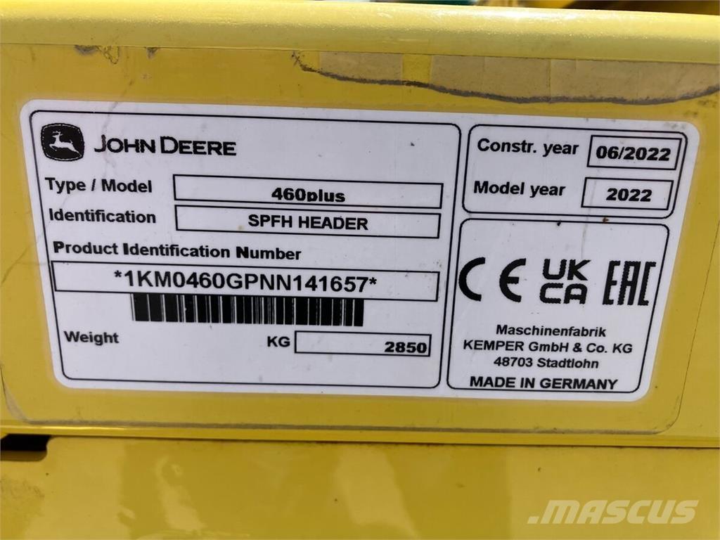 John Deere 460 Plus Combine Attachments