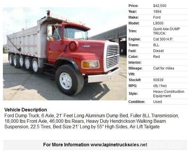 Ford L9000 Dump Trucks