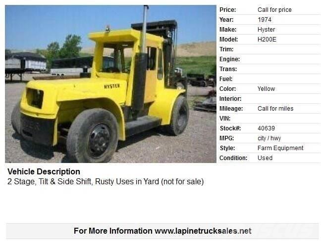Hyster H200E Misc Forklifts