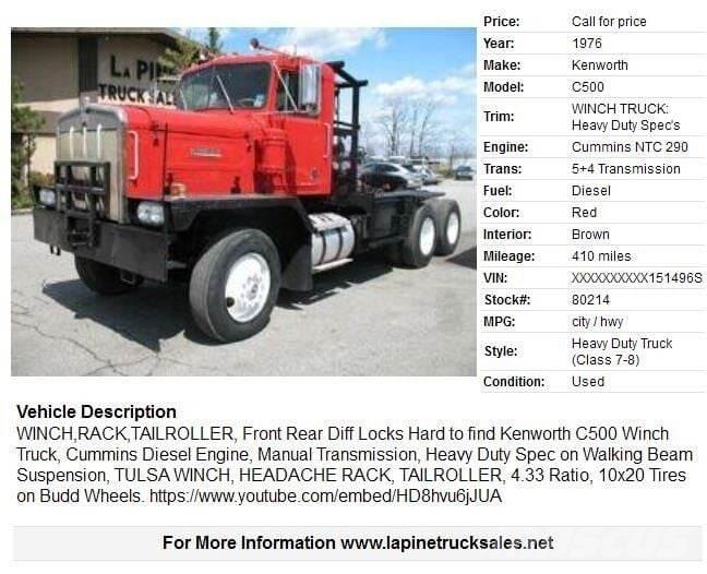 Kenworth C500 Tow Trucks / Wreckers