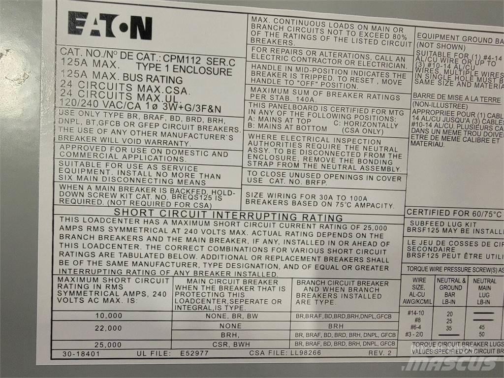 Eaton PM112 Other