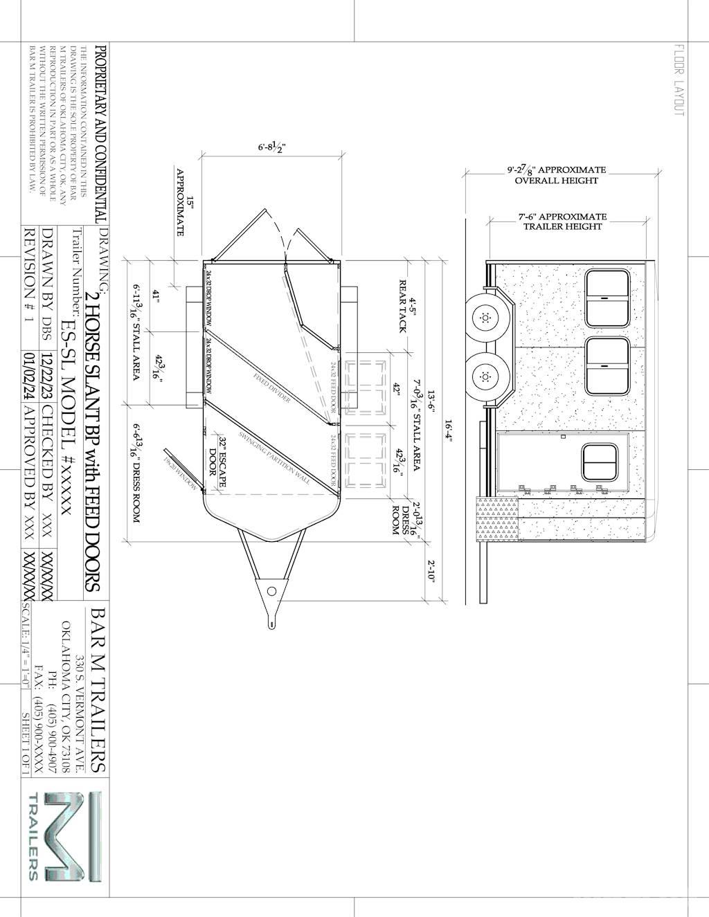 BAR-M ES721ST Livestock Trailers
