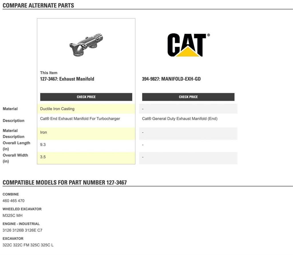 CAT 3126 Other Components