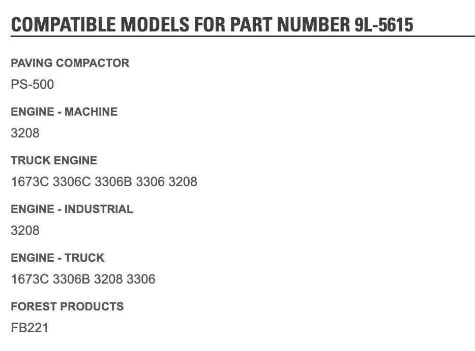 CAT 3208 Other Components