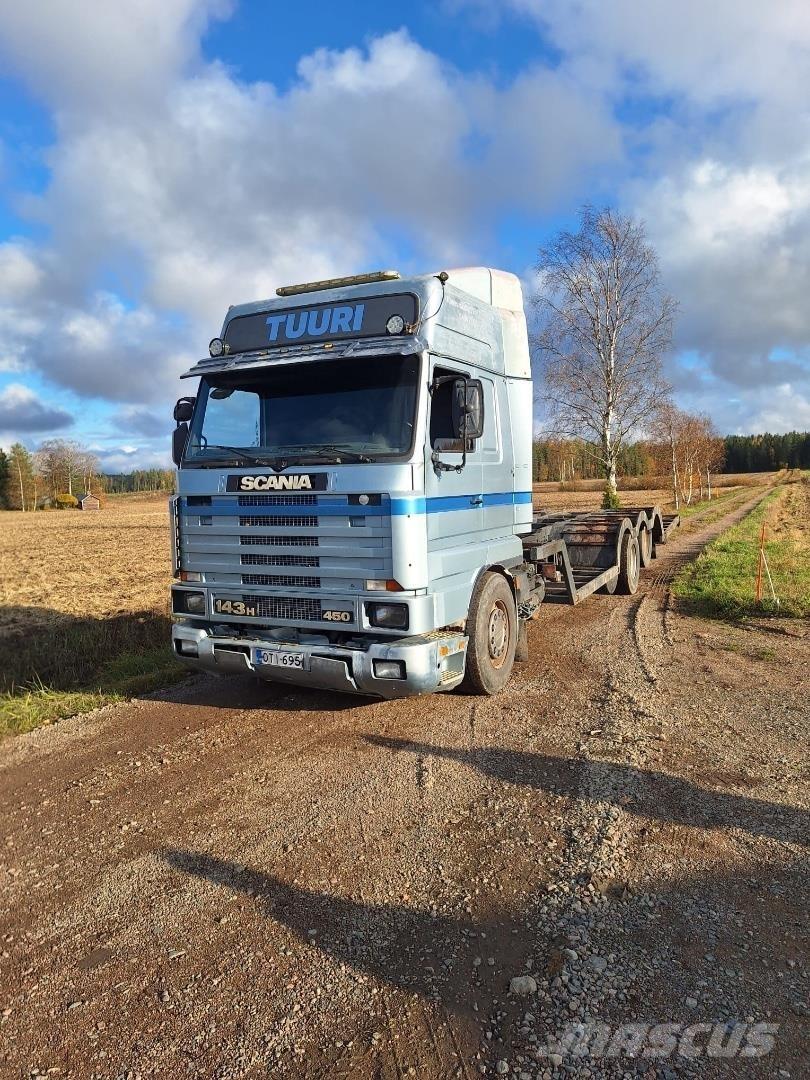 Scania 143H Forest machine transport trucks