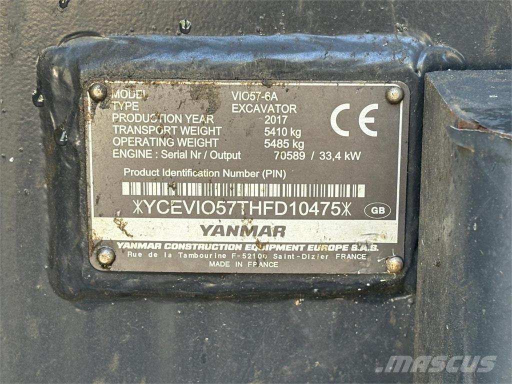 Yanmar VIO 57-6A Mini Excavators <7t (Mini Diggers)