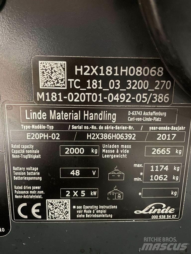 Linde E20PH-02-386 Electric Forklifts