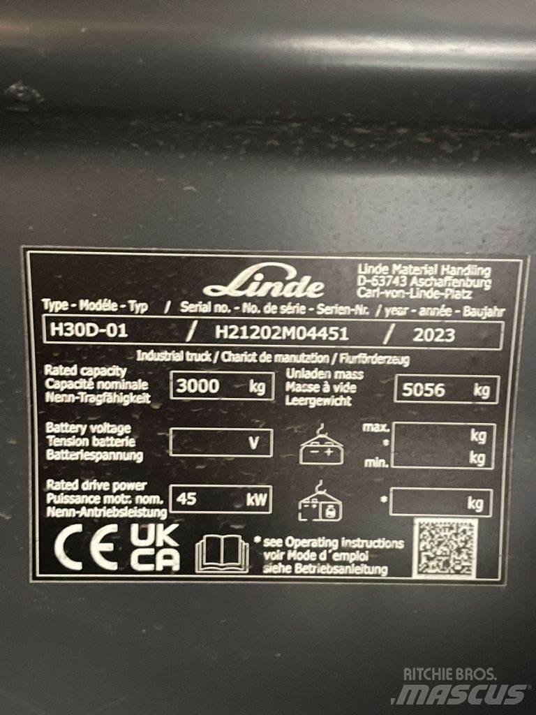 Linde H30D-01-1202 Diesel Forklifts