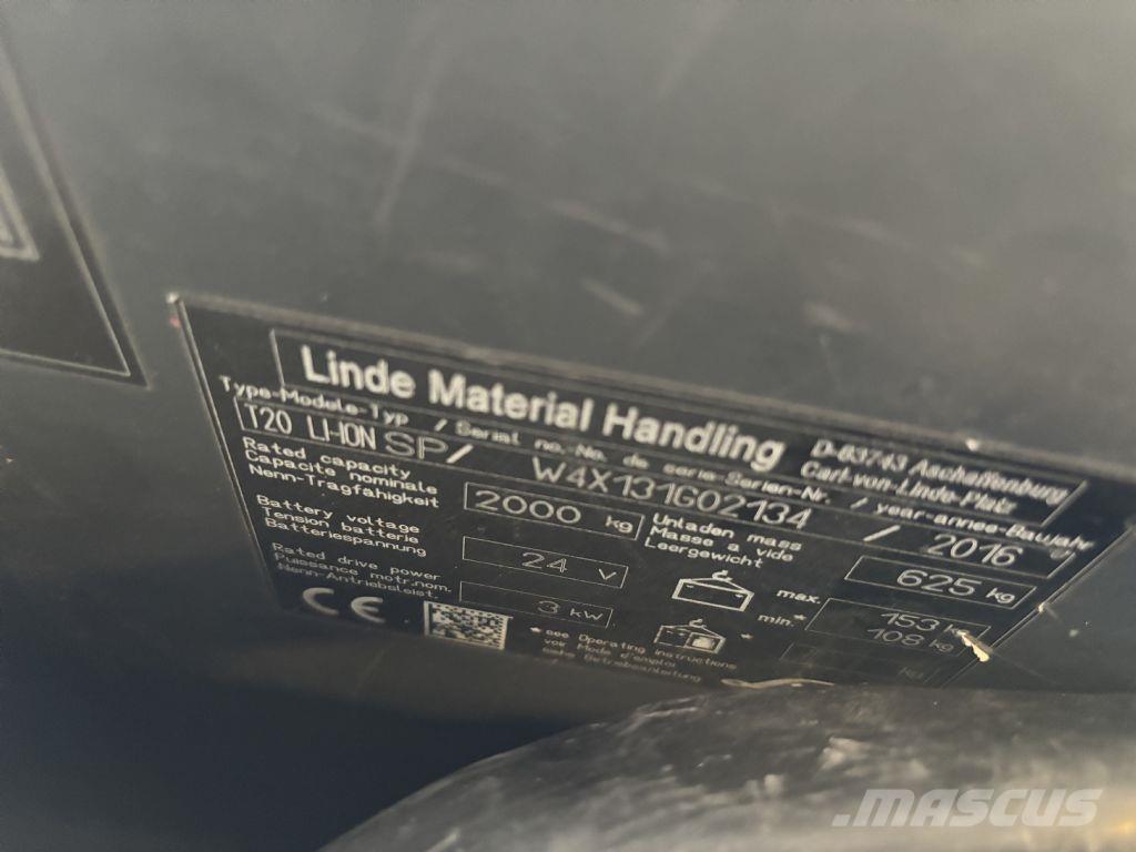 Linde T20 LI-ION SP Self Propelled Stackers