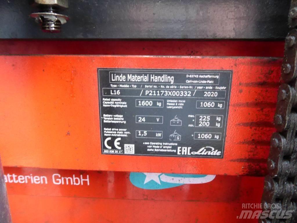 Linde L16 Pedestrian stacker