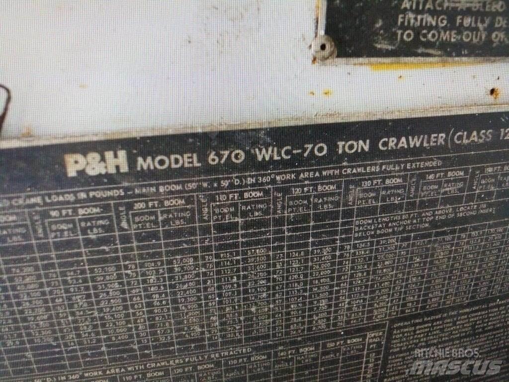 P&H 670W LC Crawler Cranes