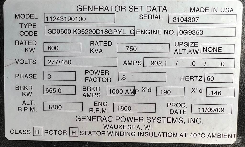 Generac SD600 Diesel Generators