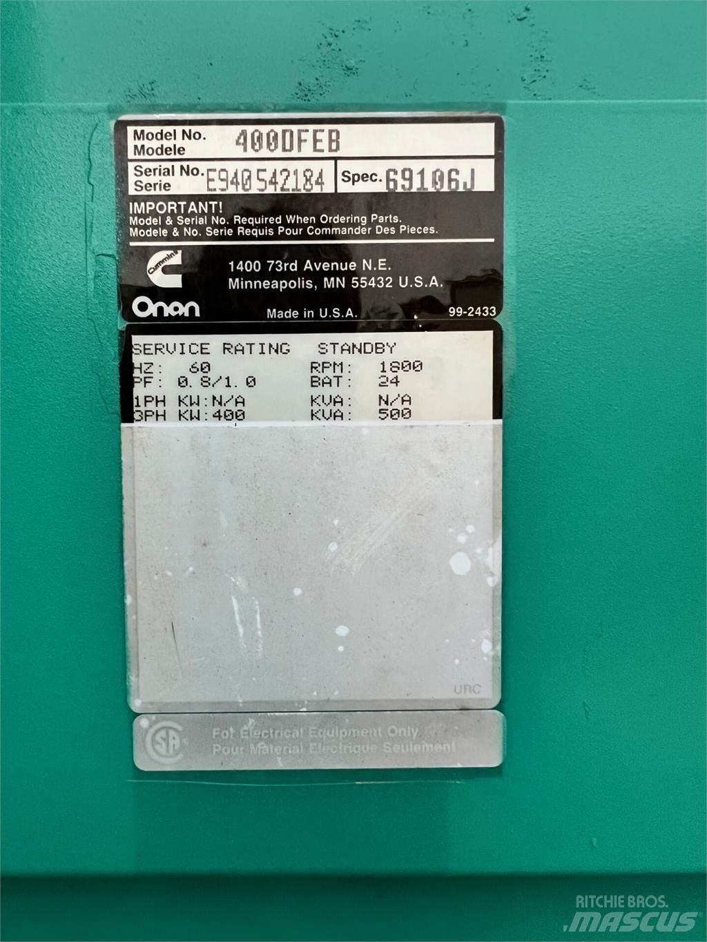Onan 400kW Other Generators