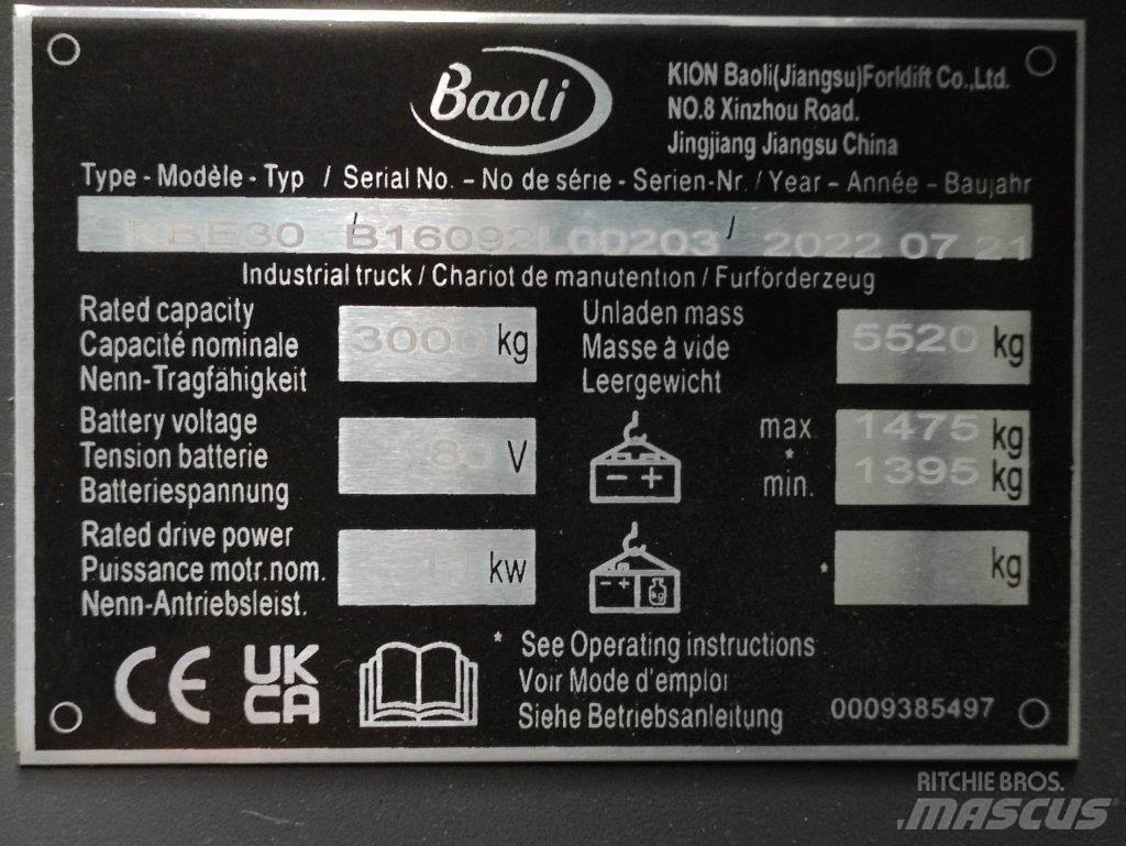 Baoli KBE30 Electric Forklifts