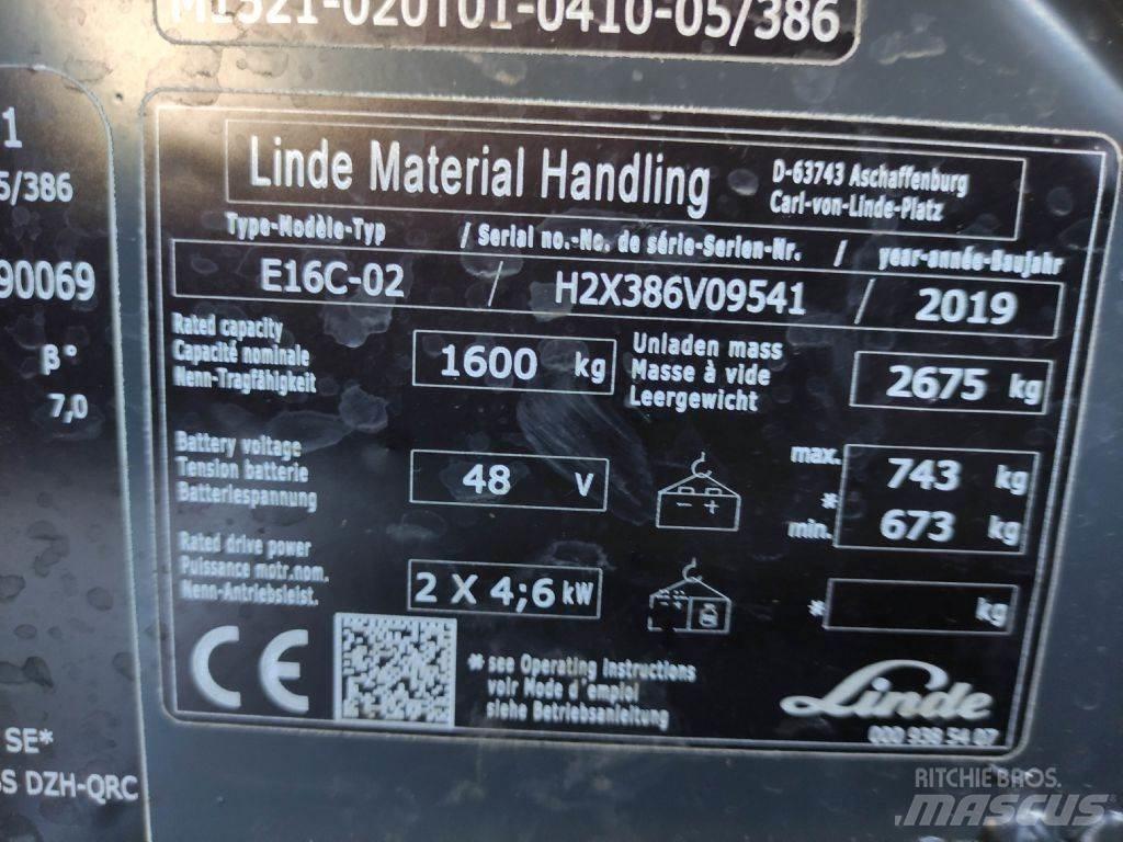 Linde E16C-02-386 EVO Electric Forklifts