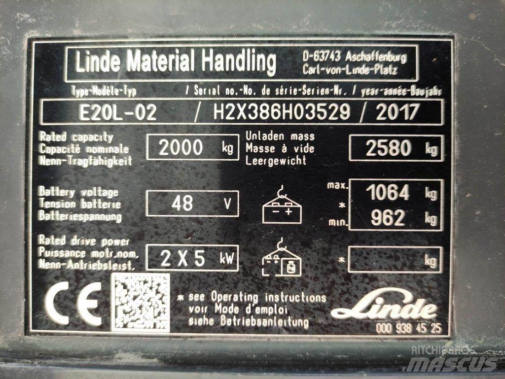 Linde E20L-02-386 Electric Forklifts