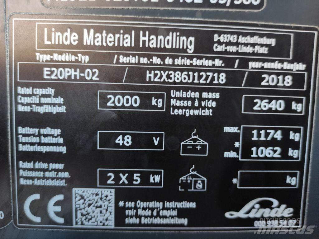 Linde E20P-02-386 EVO Electric Forklifts