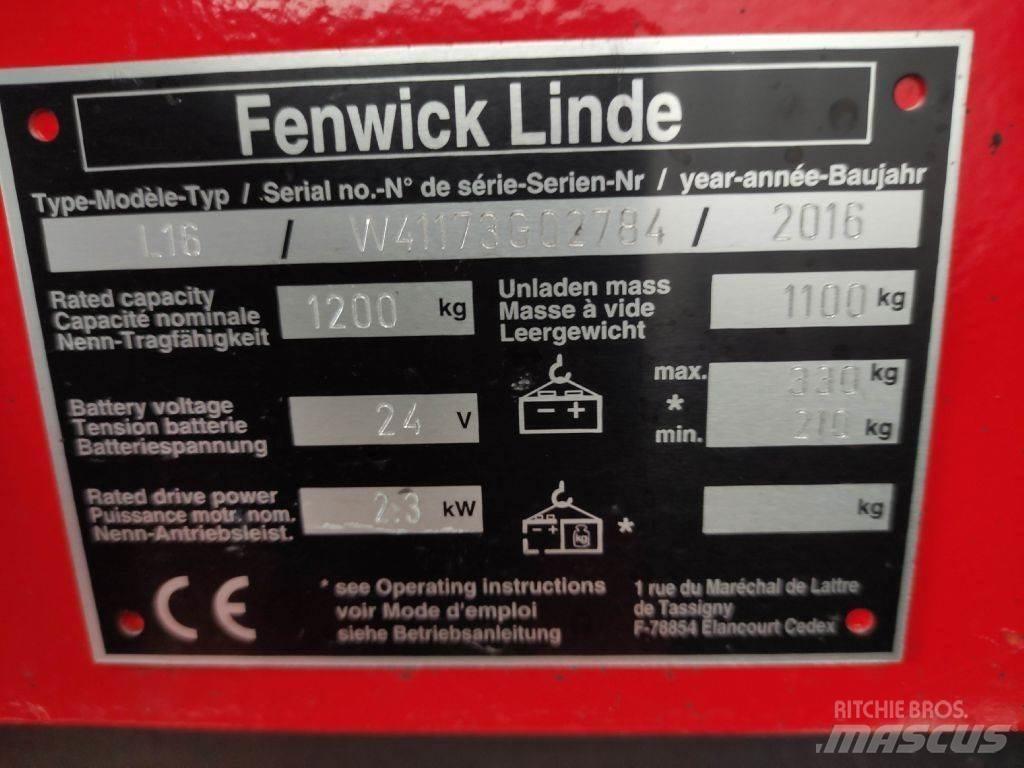 Linde L16-1173 Pedestrian stacker