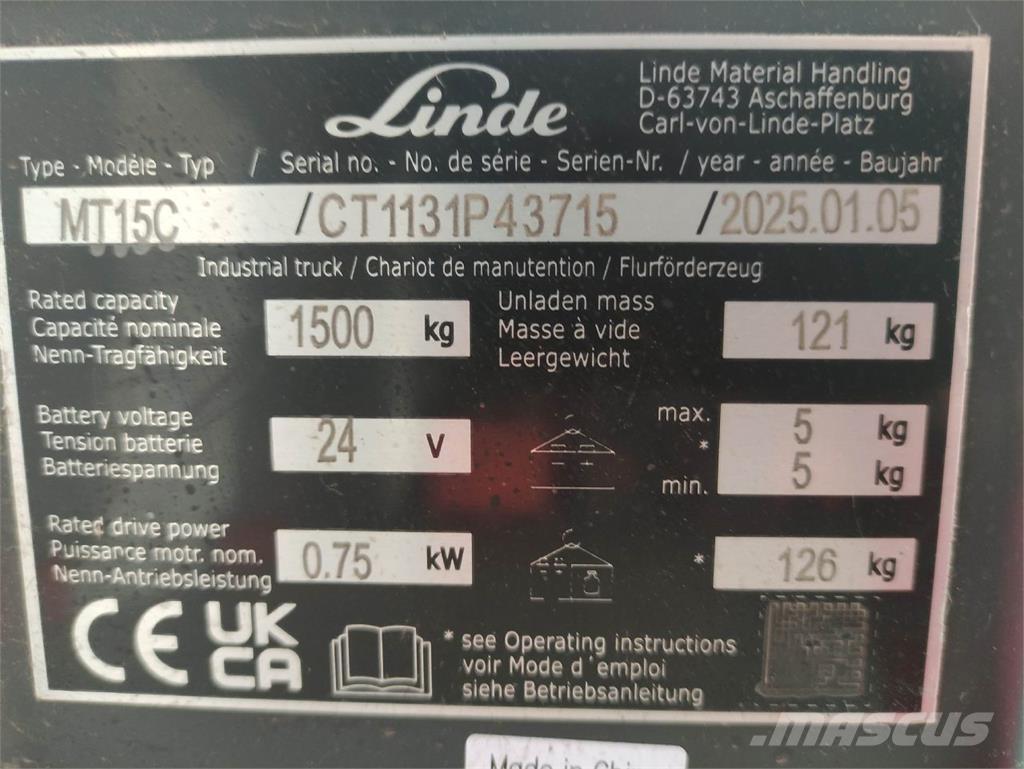 Linde MT15C Low lifter